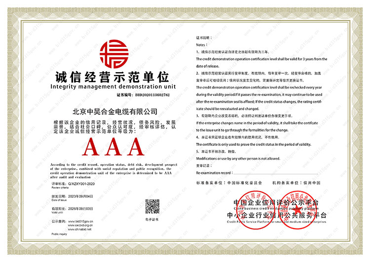 誠信經營示范單位